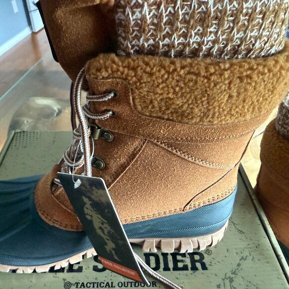 Never Worn FREE SOLDIER Tan Winter boots women's Size 9 - Picture 11 of 14
